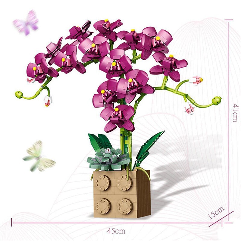 Huge Blossoming Orchid Flower Building Set Collection