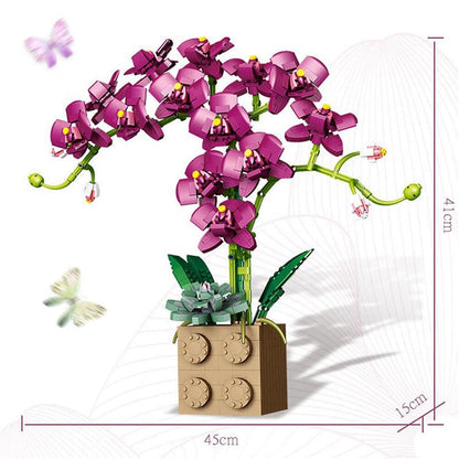 Huge Blossoming Orchid Flower Building Set Collection