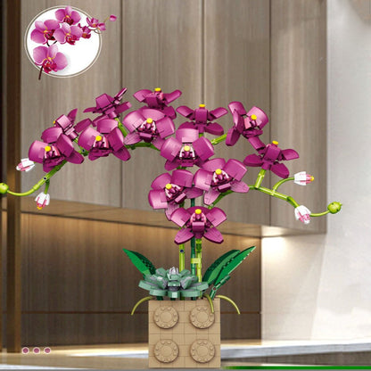 Huge Blossoming Orchid Flower Building Set Collection