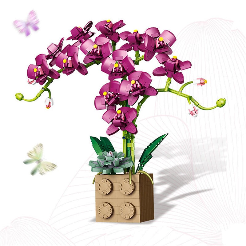 Huge Blossoming Orchid Flower Building Set Collection