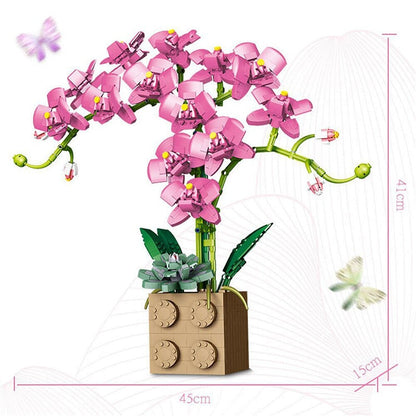 Huge Blossoming Orchid Flower Building Set Collection