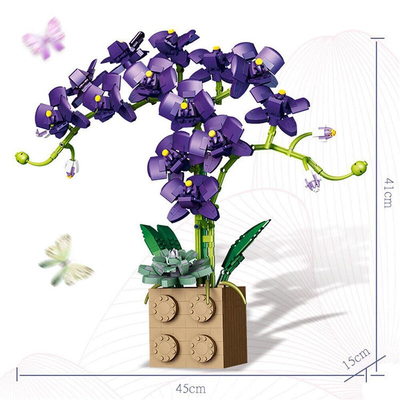 Huge Blossoming Orchid Flower Building Set Collection