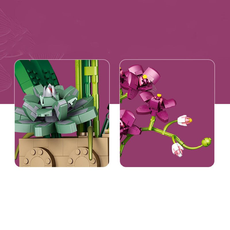 Huge Blossoming Orchid Flower Building Set Collection
