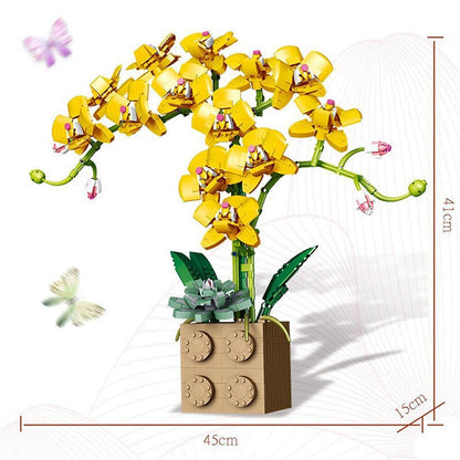 Huge Blossoming Orchid Flower Building Set Collection