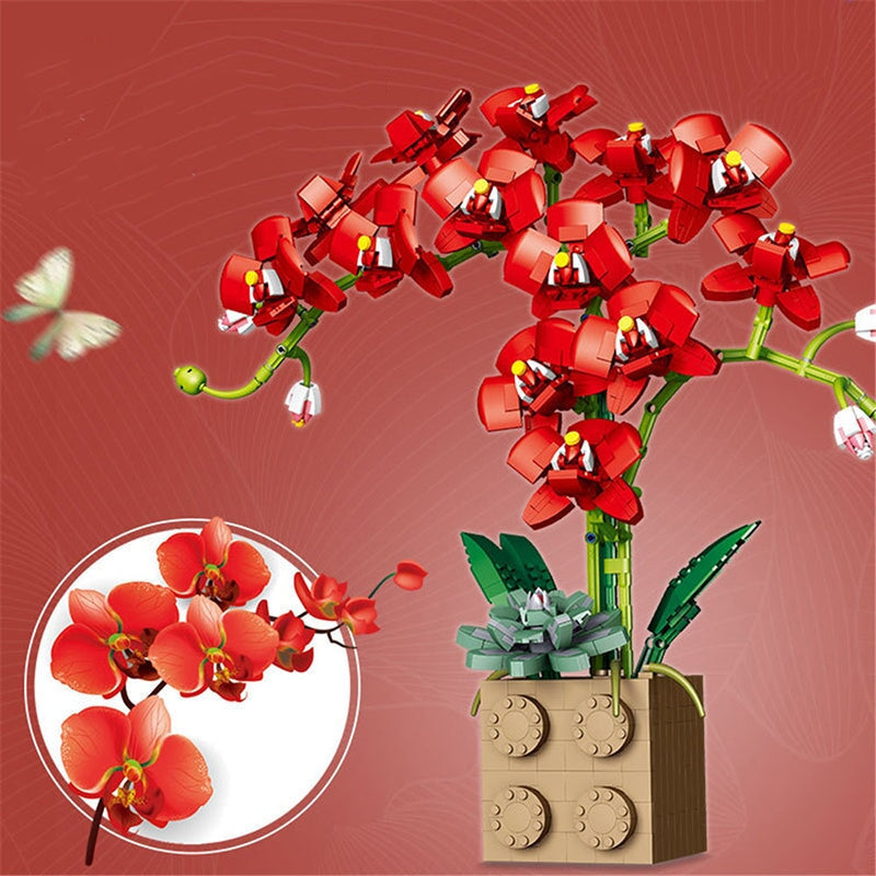 Huge Blossoming Orchid Flower Building Set Collection