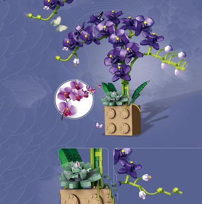 Huge Blossoming Orchid Flower Building Set Collection