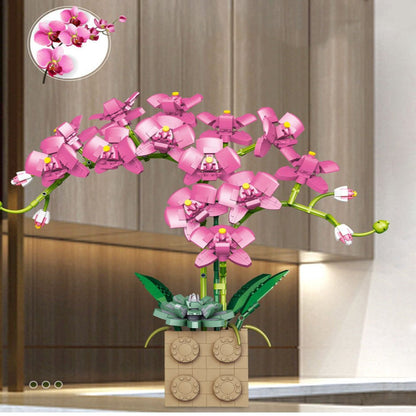 Huge Blossoming Orchid Flower Building Set Collection