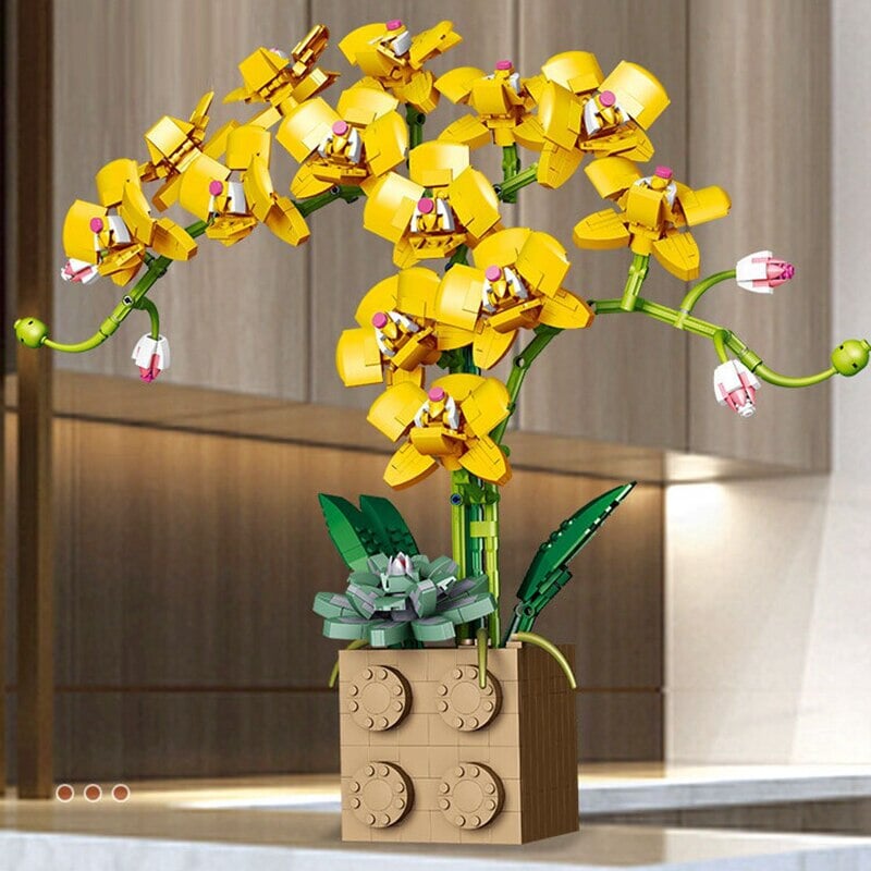 Huge Blossoming Orchid Flower Building Set Collection