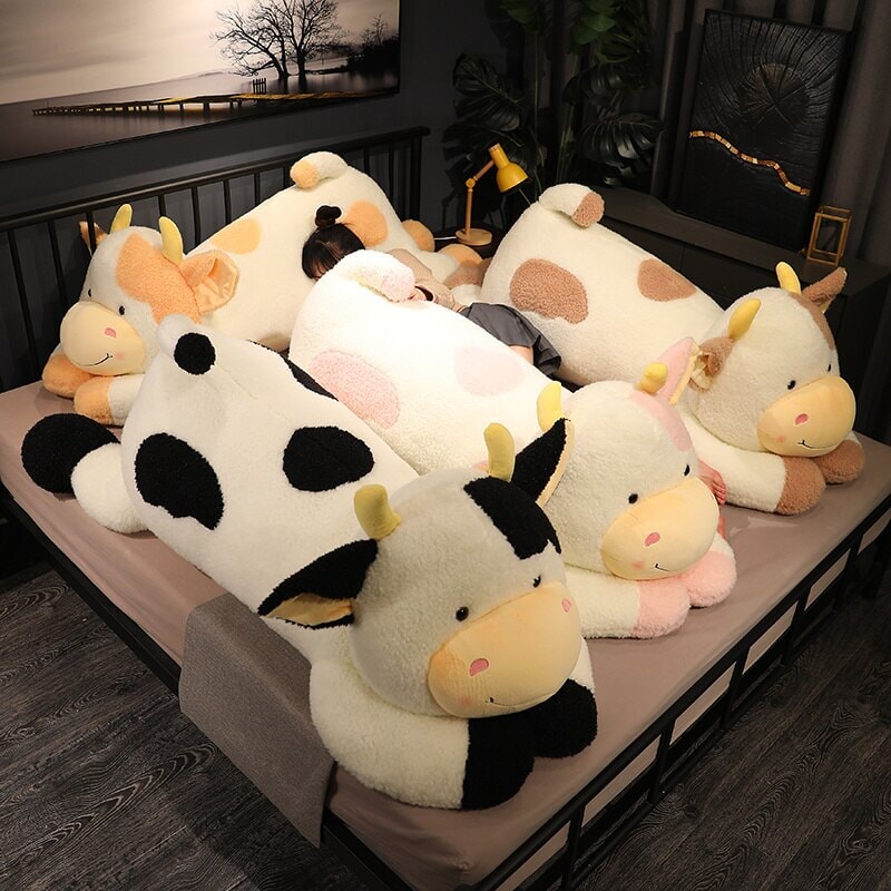 Huge Fluffy Lovely Milk Cow Plushies