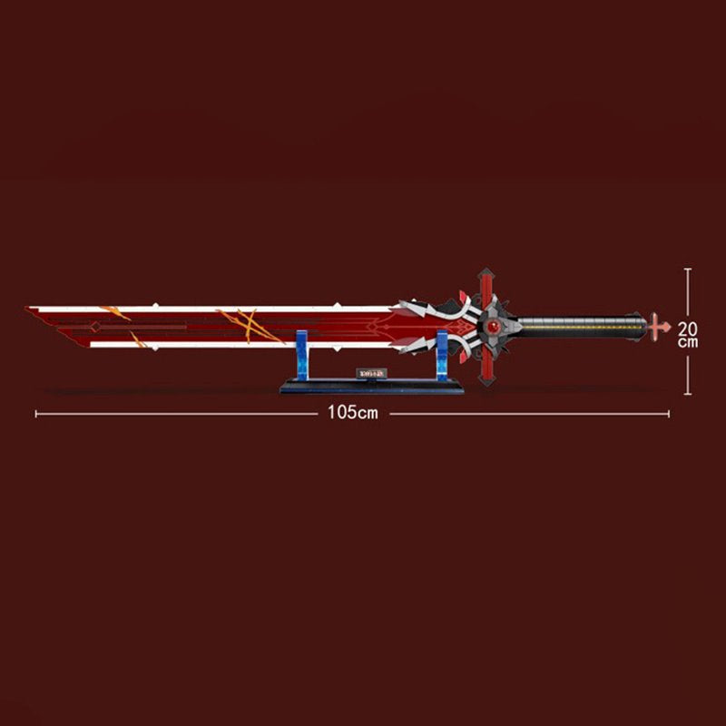 Japanese Anime Red Purple Sword Building Block