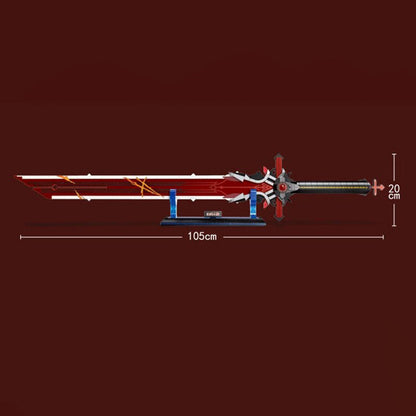 Japanese Anime Red Purple Sword Building Block