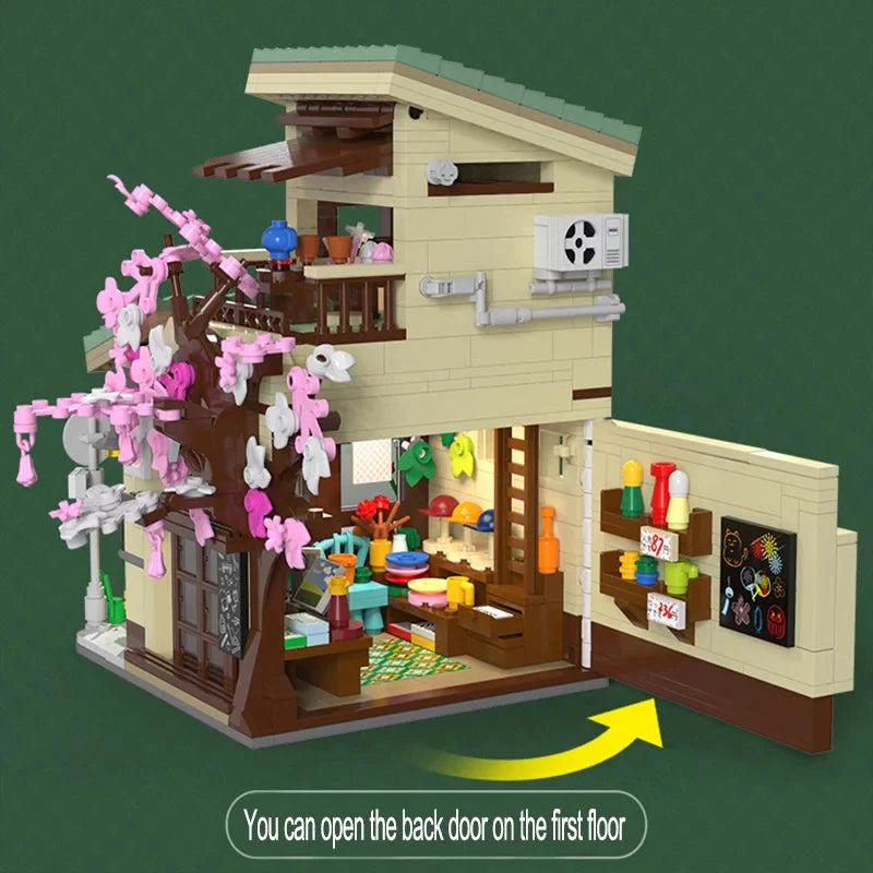 Japanese Grocery Sakura Tree Shop Building Set