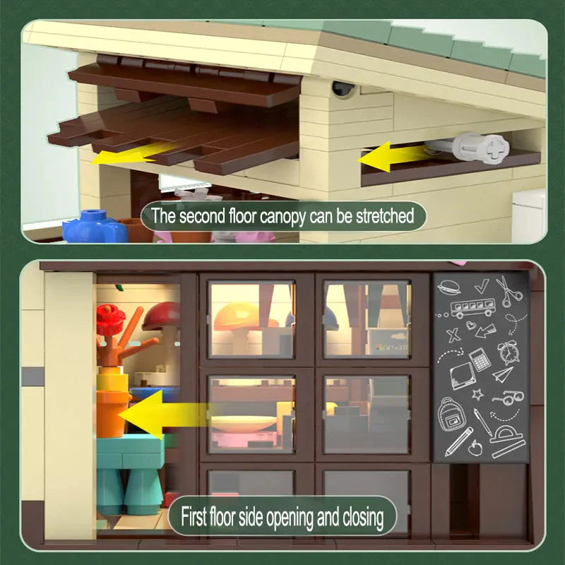 Japanese Grocery Sakura Tree Shop Building Set