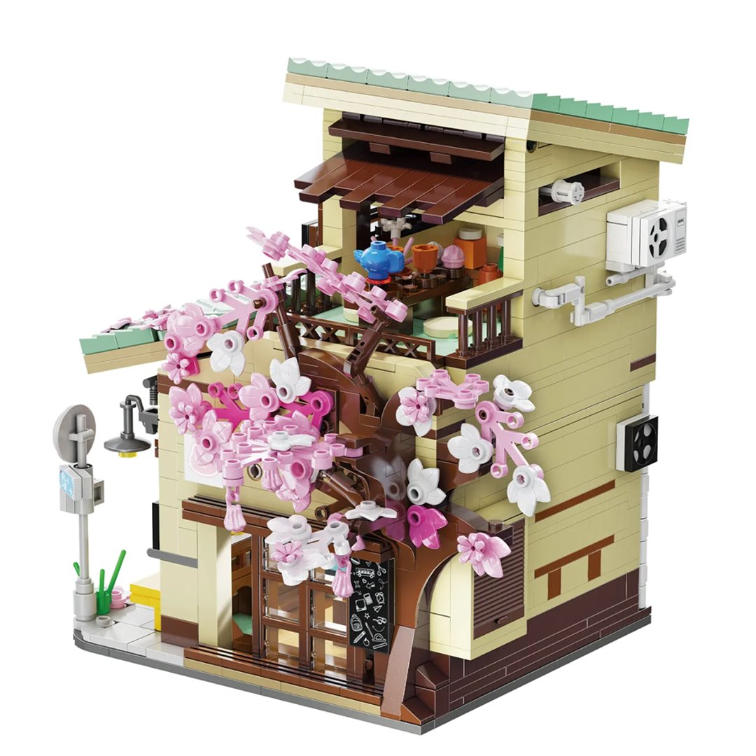 Japanese Grocery Sakura Tree Shop Building Set