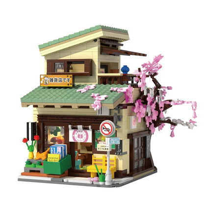 Japanese Grocery Sakura Tree Shop Building Set
