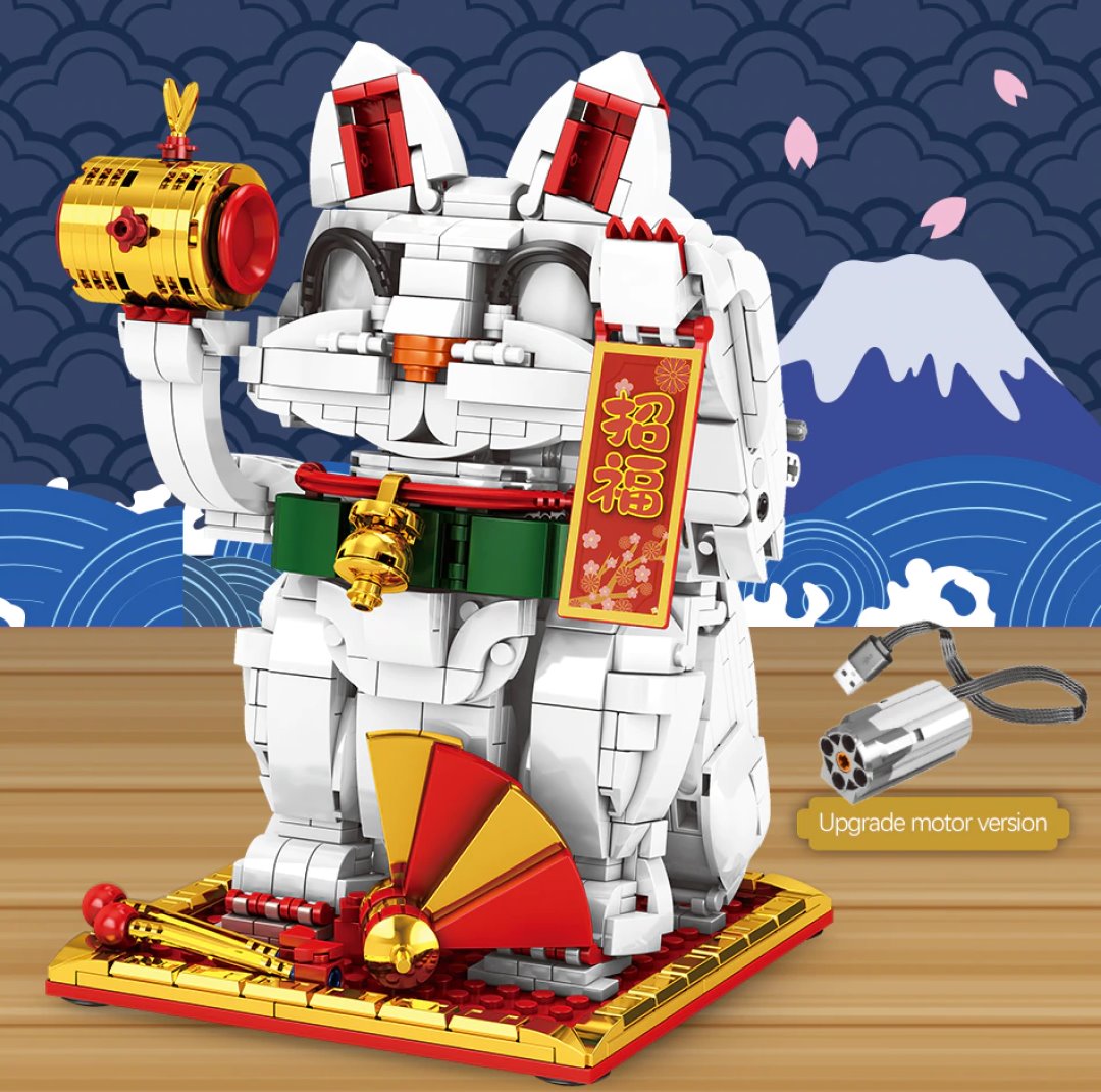 Japanese Lucky Cat Building Blocks