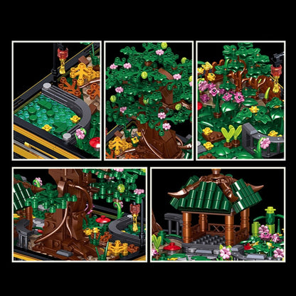 Japanese Pagoda Tree Pond Scene Nano Building Set