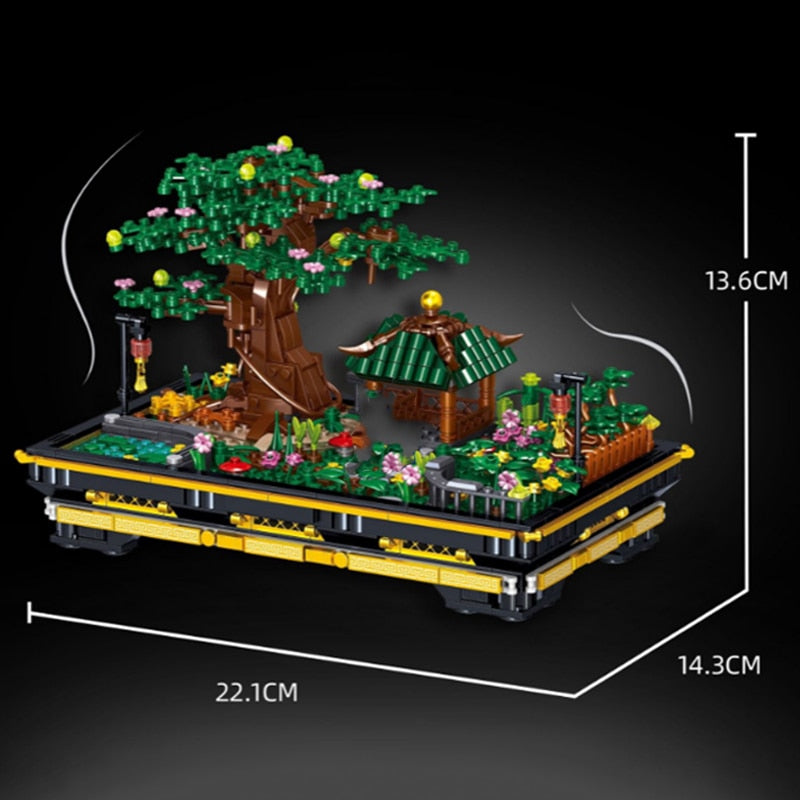 Japanese Pagoda Tree Pond Scene Nano Building Set