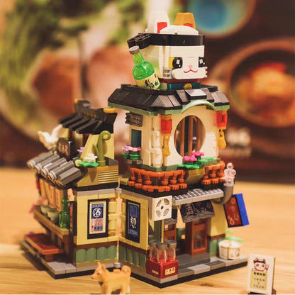 Japanese Ramen Bar Seafood Store Micro Building Sets