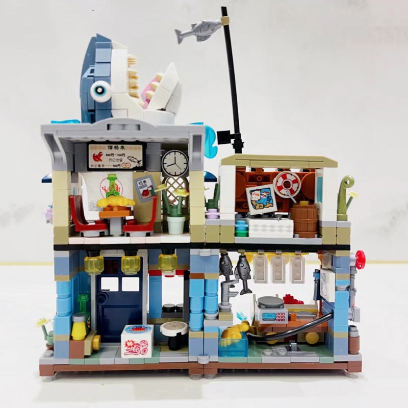 Japanese Ramen Bar Seafood Store Micro Building Sets