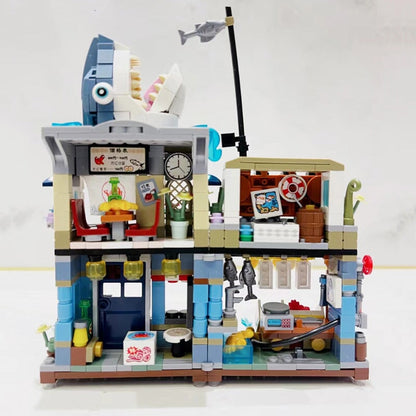 Japanese Ramen Bar Seafood Store Micro Building Sets