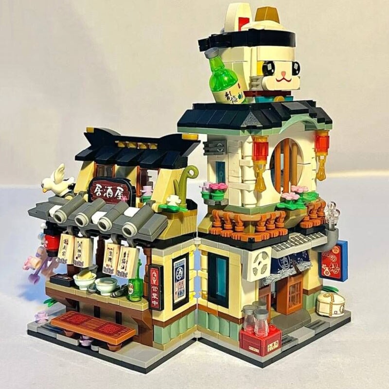 Japanese Ramen Bar Seafood Store Micro Building Sets