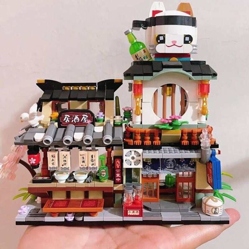 Japanese Ramen Bar Seafood Store Micro Building Sets
