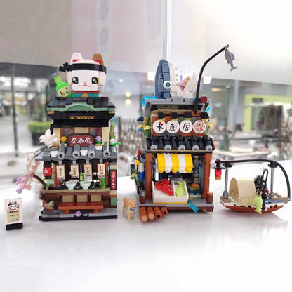 Japanese Ramen Bar Seafood Store Micro Building Sets