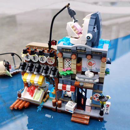 Japanese Ramen Bar Seafood Store Micro Building Sets