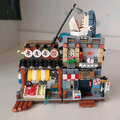 Japanese Ramen Bar Seafood Store Micro Building Sets