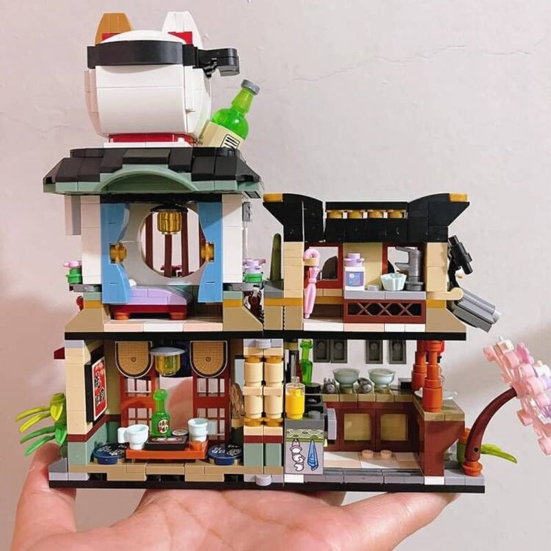 Japanese Ramen Bar Seafood Store Micro Building Sets