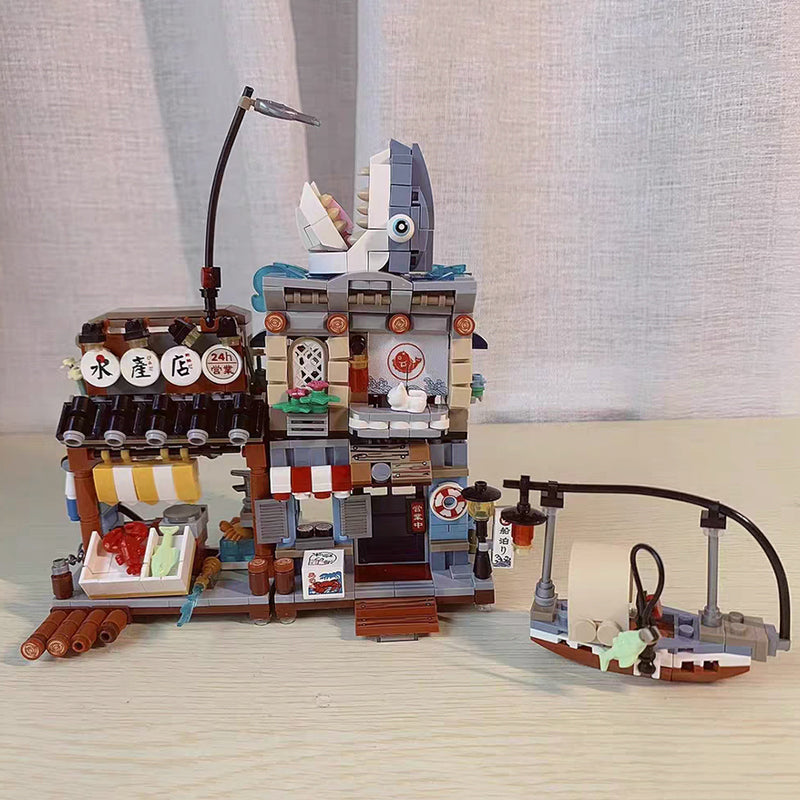 Japanese Ramen Bar Seafood Store Micro Building Sets