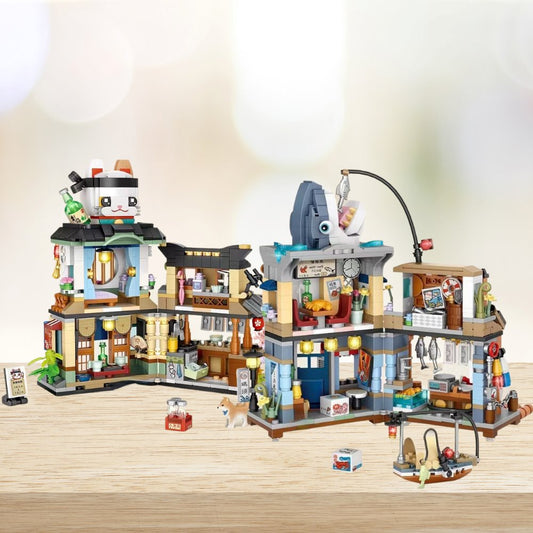 Japanese Ramen Bar Seafood Store Micro Building Sets