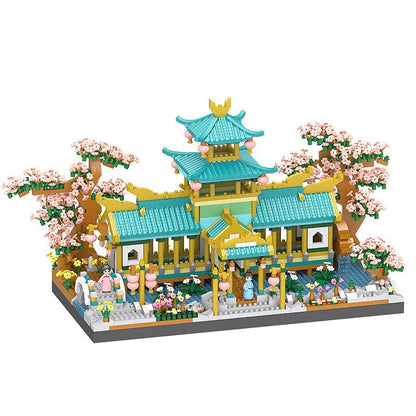 Japanese Sakura Palace Shrine Nano Building Blocks