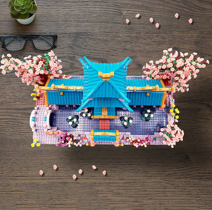 Japanese Sakura Palace Shrine Nano Building Blocks