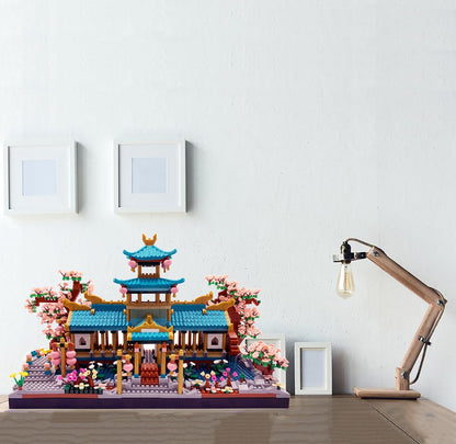Japanese Sakura Palace Shrine Nano Building Blocks