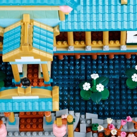 Japanese Sakura Palace Shrine Nano Building Blocks