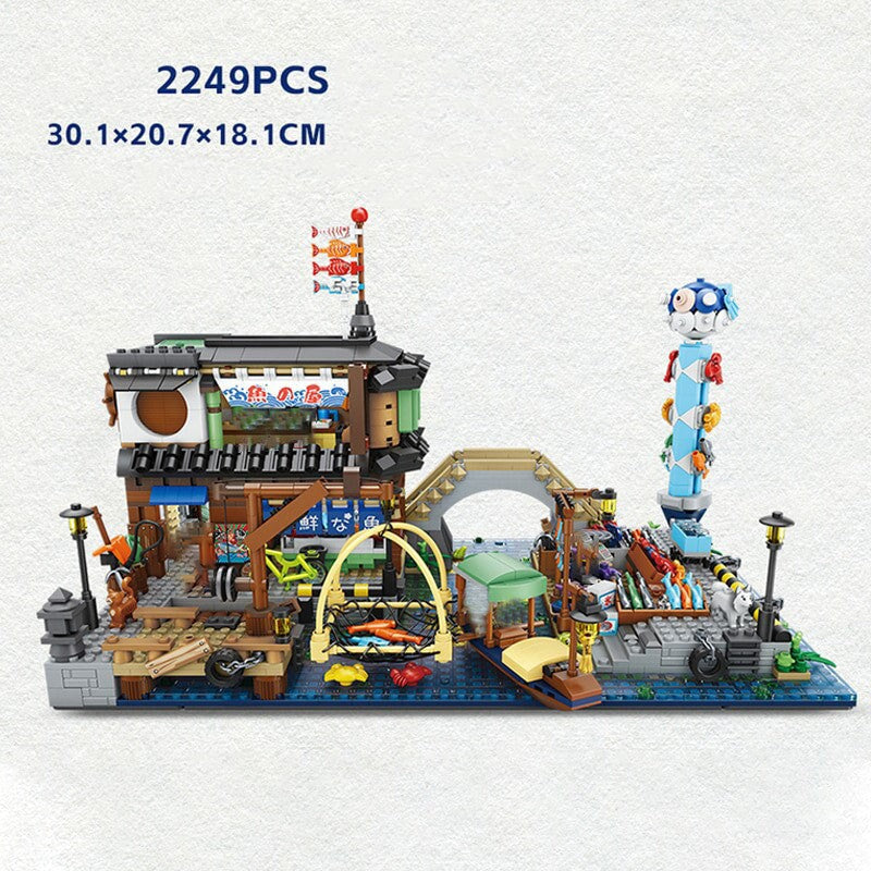 Japanese Seafood Store River Market Micro Building Blocks
