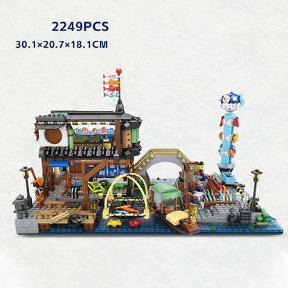 Japanese Seafood Store River Market Micro Building Blocks