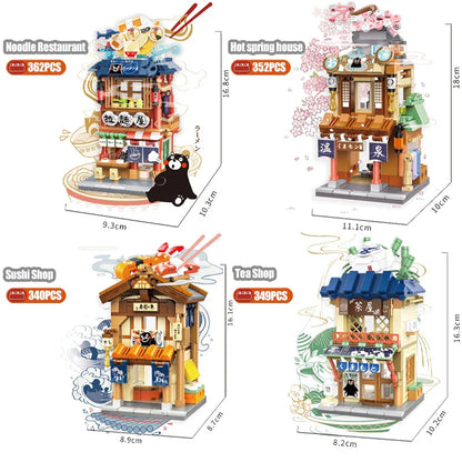 Japanese-themed Ramen Hot Spring Sushi Tea Micro Building Sets