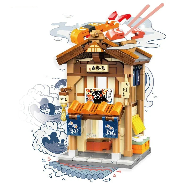 Japanese-themed Ramen Hot Spring Sushi Tea Micro Building Sets