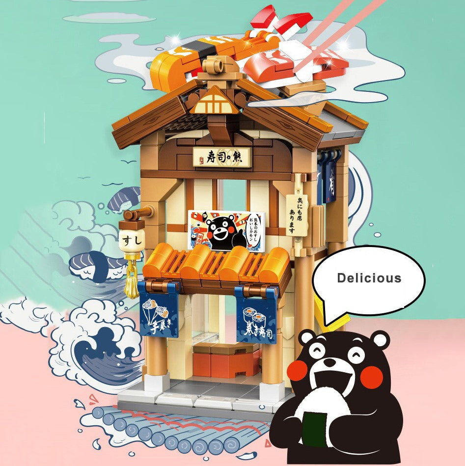 Japanese-themed Ramen Hot Spring Sushi Tea Micro Building Sets