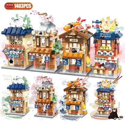 Japanese-themed Ramen Hot Spring Sushi Tea Micro Building Sets