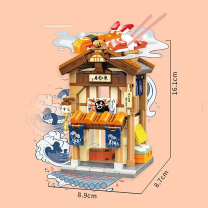 Japanese-themed Ramen Hot Spring Sushi Tea Micro Building Sets