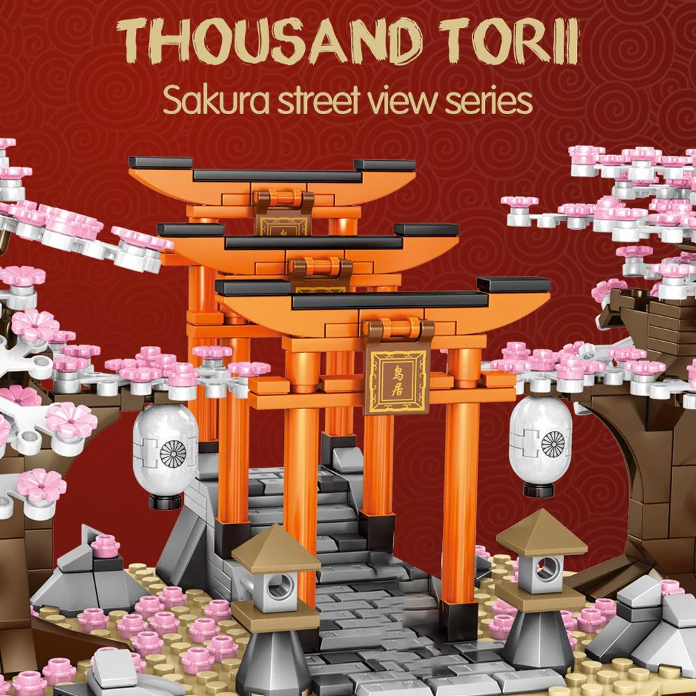 Romantic Japanese Torii Gates Cherry Blossom Trees Building Sets | Special Edition