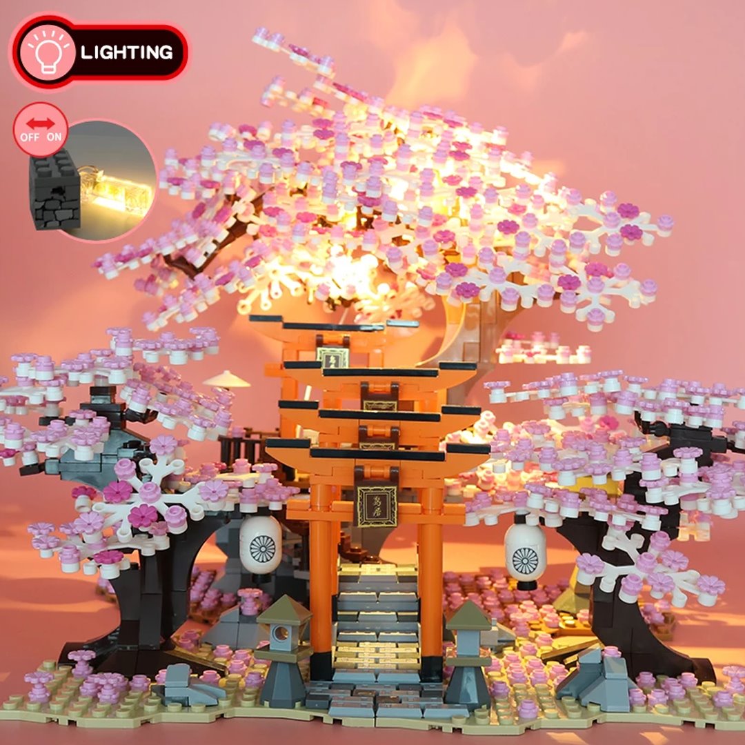 Romantic Japanese Torii Gates Cherry Blossom Trees Building Sets | Special Edition