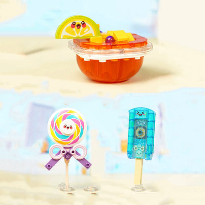 Juicy Burger Meal with Yummy Sweet Dessert Micro Sets