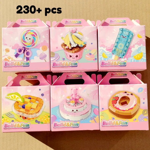 Juicy Burger Meal with Yummy Sweet Dessert Micro Sets