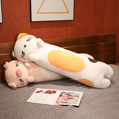 Kawaii 100cm Long Snuggly Dog Cat Pig Plushie Collection