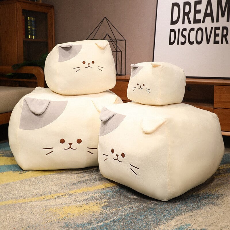 Kawaii Black White Cube Cat Plushies